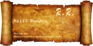 Reiff Renáta névjegykártya